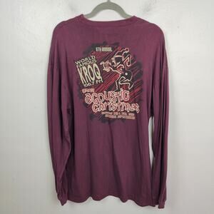 Vintage 1995 KROQ Almost Acoustic Christmas T-Shirt Men Large Burgundy Radiohead